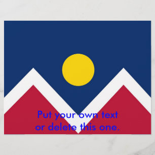 Prospectus 21,6 Cm X 24,94 Cm Flyer avec Drapeau de Denver, Colorado, U.S.A.