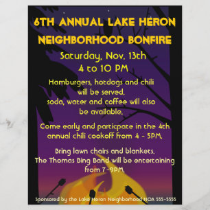Prospectus 21,6 Cm X 24,94 Cm Flyer Bonfire Party