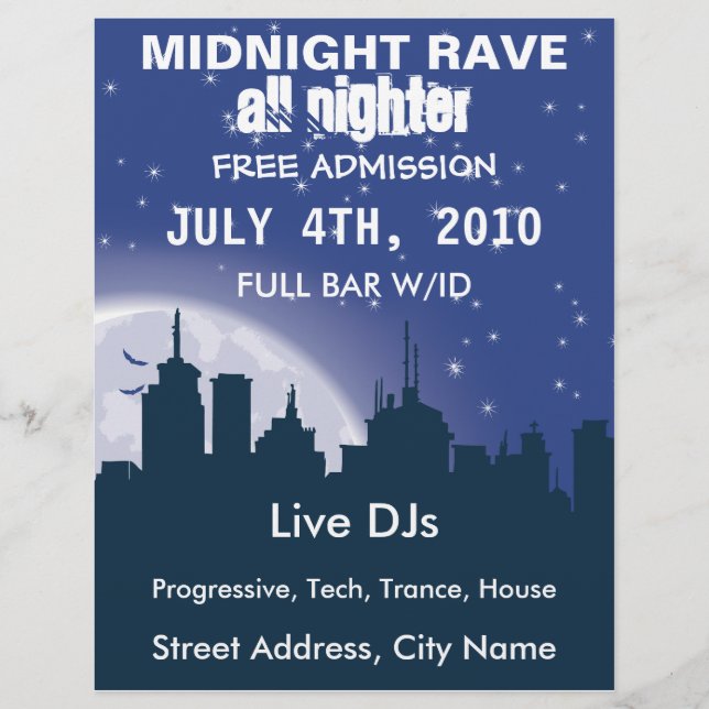 Prospectus 21,6 Cm X 24,94 Cm Flyer City Rave (Devant)