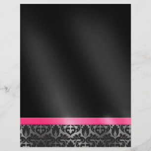 Prospectus 21,6 Cm X 24,94 Cm Flyer Damask rose et noir tendance