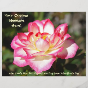Prospectus 21,6 Cm X 24,94 Cm Flyer de la Saint-Valentin personnalisé Rose Blanc