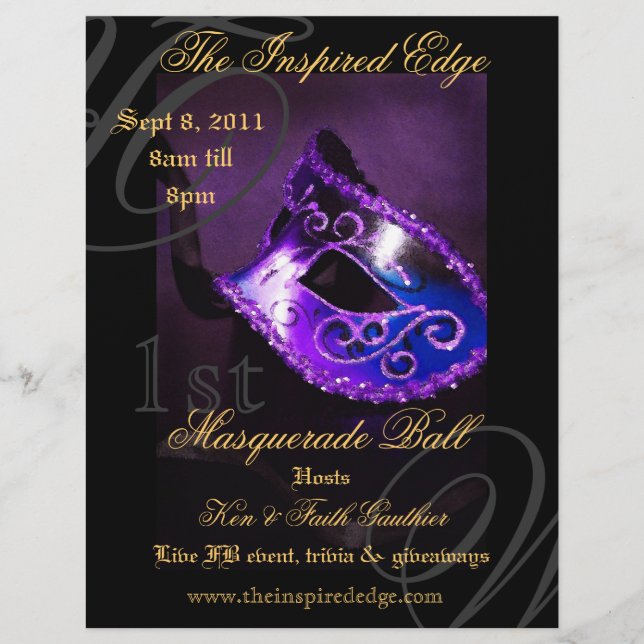 Prospectus 21,6 Cm X 24,94 Cm Flyer de l'événement de la soirée de bal masqué vi (Devant)