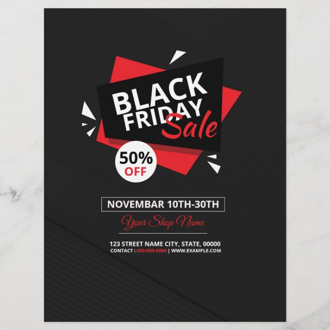 Prospectus 21,6 Cm X 24,94 Cm Flyer de vente Black Friday (Devant)