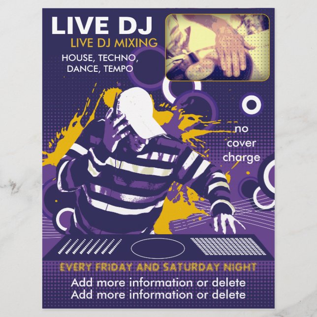 Prospectus 21,6 Cm X 24,94 Cm Flyer DJ violet (Devant)