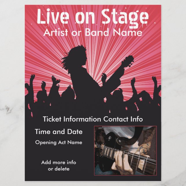 Prospectus 21,6 Cm X 24,94 Cm Flyer Live on Stage Music (Devant)