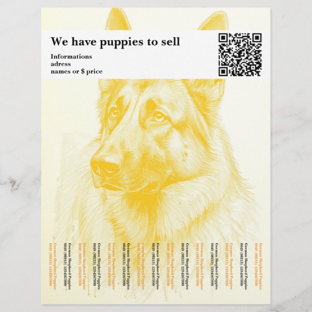 Prospectus 21,6 Cm X 24,94 Cm Flyer personnalisé Chien de Berger Minimal (Devant)