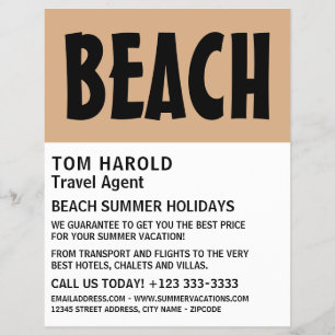 Prospectus 21,6 Cm X 24,94 Cm Flyer publicitaire moderne Bold, agent de voyage