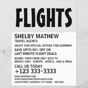 Prospectus 21,6 Cm X 24,94 Cm Flyer publicitaire moderne Bold, Airline