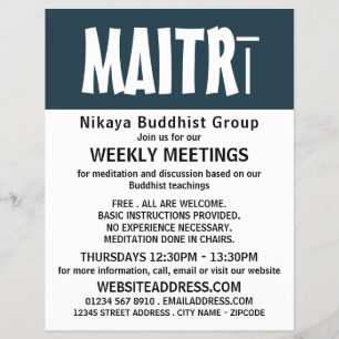 Prospectus 21,6 Cm X 24,94 Cm Flyer publicitaire moderne, groupe bouddhiste
