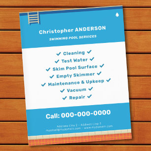 Prospectus 21,6 Cm X 24,94 Cm Flyer Services Piscine