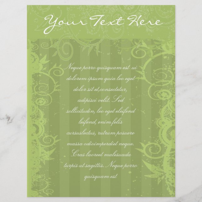 Prospectus 21,6 Cm X 24,94 Cm Flyer vert rayé 2 (Devant)