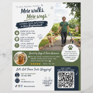 Prospectus 21,6 Cm X 24,94 Cm Flyers de code QR pour la promenade de chiens et l