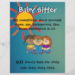 Prospectus 21,6 Cm X 24,94 Cm Flyers de Personnaliser - Baby Sitter