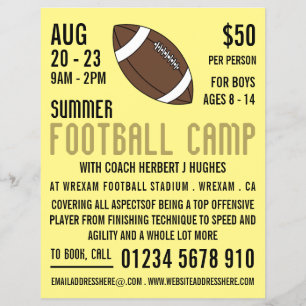 Prospectus 21,6 Cm X 24,94 Cm Football américain, Camp de football Circulaire pu