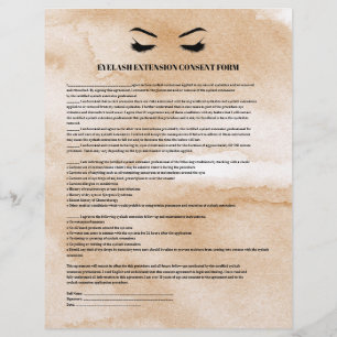 Prospectus 21,6 Cm X 24,94 Cm FORMULAIRE DE CONSENTEMENT D'EXTENSION EYELASH À c