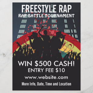 Prospectus 21,6 Cm X 24,94 Cm Freestyle Rap Battle Music Circulaire