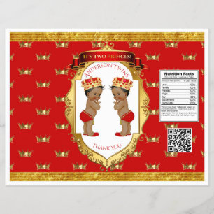 Prospectus 21,6 Cm X 24,94 Cm Garçons jumeaux afro-américains Sac à puces rouge 