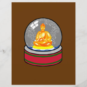 Prospectus 21,6 Cm X 24,94 Cm Globe De Neige Bouddha