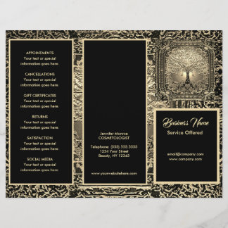 Prospectus 21,6 Cm X 24,94 Cm Gold Tree et Black Menu & Tarification