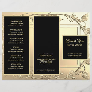 Prospectus 21,6 Cm X 24,94 Cm Gold Vines et Black Menu & Prix