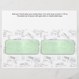 Prospectus 21,6 Cm X 24,94 Cm Heure de la taxe Comptabilité Candy Bar Wrapper pe
