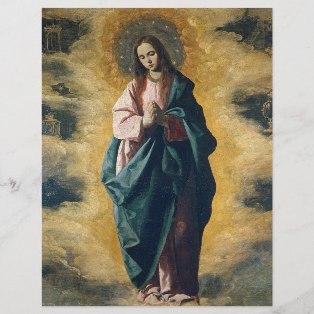 Prospectus 21,6 Cm X 24,94 Cm Immaculée Conception par Zurbarán (Devant)