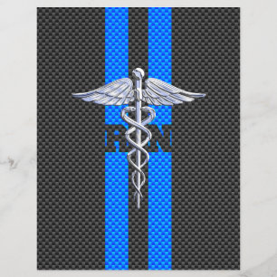 Prospectus 21,6 Cm X 24,94 Cm Infirmière inscrite RN Caduceus Carbon Decor
