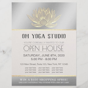 Prospectus 21,6 Cm X 24,94 Cm Instructeur de méditation YOGA Studio Open House L