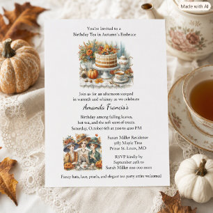 Prospectus 21,6 Cm X 24,94 Cm Invitation à la fête du thé d'anniversaire d'autom