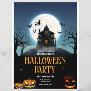 Prospectus 21,6 Cm X 24,94 Cm Invitation à une soirée Halloween, Halloween de nu