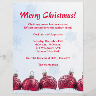 Prospectus 21,6 Cm X 24,94 Cm Invitation du prospectus de Noël