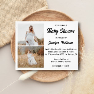 Prospectus 21,6 Cm X 24,94 Cm Invitation élégante pour baby shower avec collage