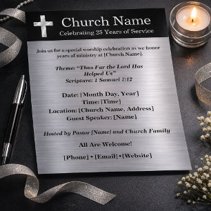 Prospectus 21,6 Cm X 24,94 Cm Invitation pour le 25e anniversaire de l'église no