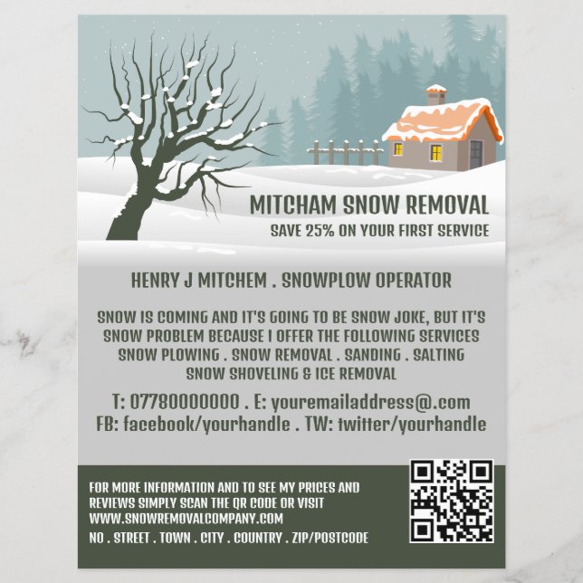 Prospectus 21,6 Cm X 24,94 Cm Jardin Neige, Snow Removal Company Publicité (Devant)
