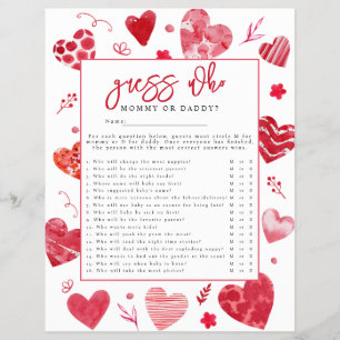 Prospectus 21,6 Cm X 24,94 Cm Jeu de Baby shower "Devinez qui"