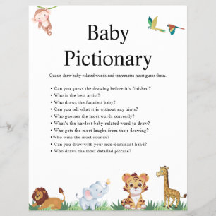 Prospectus 21,6 Cm X 24,94 Cm Jeux de Baby shower Jungle Safari