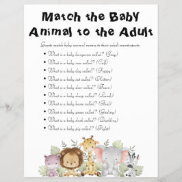 Prospectus 21,6 Cm X 24,94 Cm Jeux de Baby shower Jungle Safari