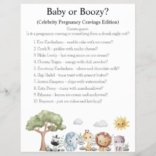 Prospectus 21,6 Cm X 24,94 Cm Jeux de Baby shower Jungle Safari