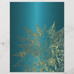 Prospectus 21,6 Cm X 24,94 Cm Jolie fleur henné dessin à la main