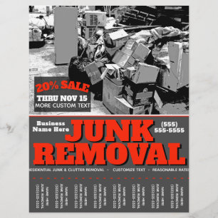 Prospectus 21,6 Cm X 24,94 Cm JUNK REMOVAL.GARBAGE HAULING Promo Feuille de rout
