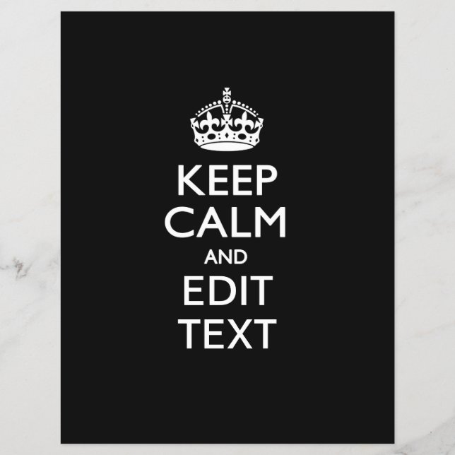 Prospectus 21,6 Cm X 24,94 Cm KEEP CALM PERSONNALISÉ ET Modifier l'Invitation de (Devant)