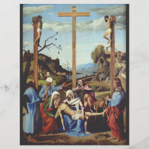 Prospectus 21,6 Cm X 24,94 Cm La Déposition de Jésus-Christ Icône Sacrée Art