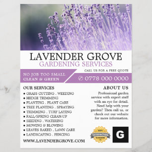Prospectus 21,6 Cm X 24,94 Cm Lavande violette, Service de jardinage, Horticulte