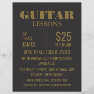 Prospectus 21,6 Cm X 24,94 Cm Leçons de guitare élégantes publicités