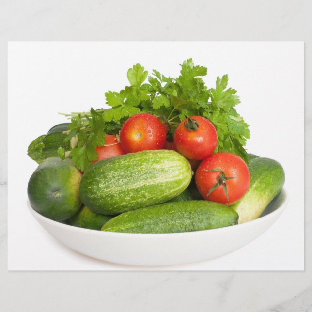 Prospectus 21,6 Cm X 24,94 Cm Légumes sur blanc (Devant)