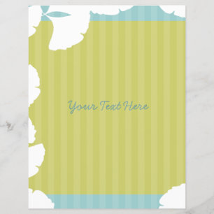 Prospectus 21,6 Cm X 24,94 Cm Lime et Aqua Blue Blanc Gingko Feuille Flyer