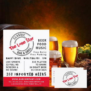Prospectus 21,6 Cm X 24,94 Cm Logo Classic Bar & Grill, Pub / Brasserie Publicit