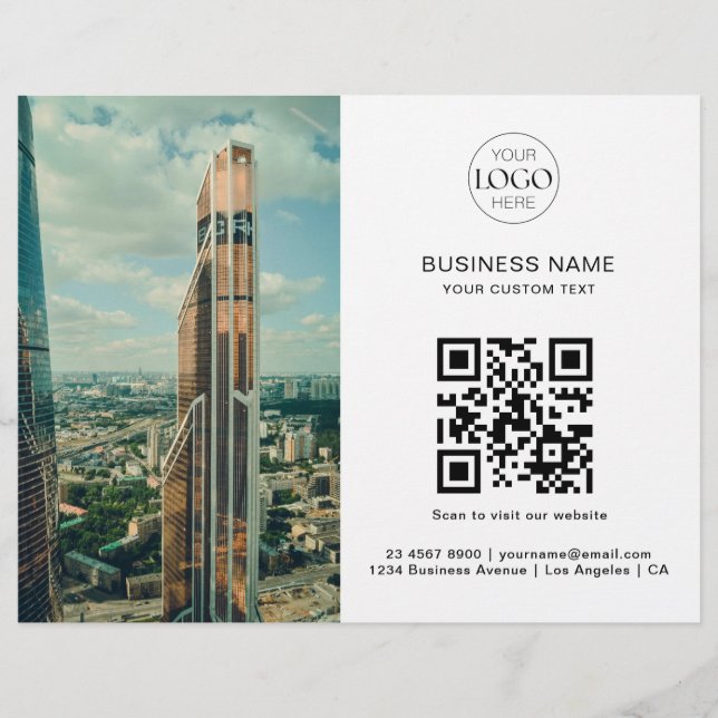 Prospectus 21,6 Cm X 24,94 Cm Logo d'entreprise QR Code Marketing Photo moderne (Devant)