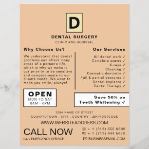 Prospectus 21,6 Cm X 24,94 Cm Logo personnalisé, dentisterie, Publicité pour les
