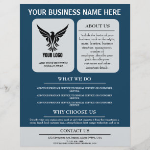 Prospectus 21,6 Cm X 24,94 Cm Logo personnalisé Publicité commerciale profession